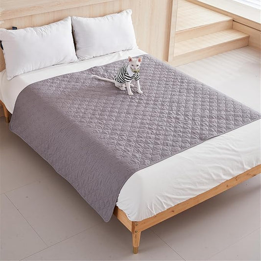 GIBZ Waterproof Dog Bed Blanket Cover Anti Slip Pet Furniture Protector Washable Large Washable Quilted Mat for Indoor, Khaki, 200x260cm