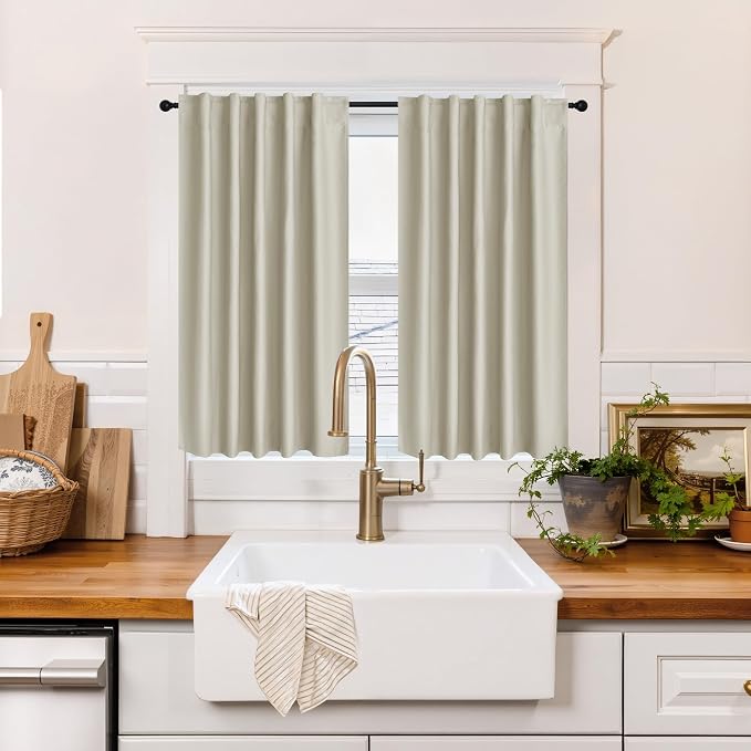 RYB HOME 100% Blackout Short Curtains