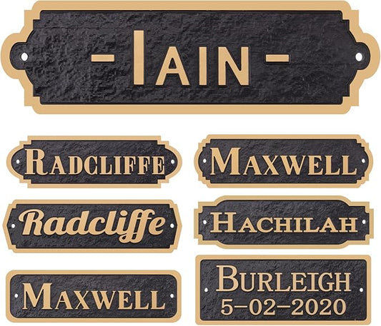 Acrylic Horse Stall Name Plate, 2.4" x 8" Personalized Stall Signs, UV Protected, Custom Pet Name Sign, All Weather Adhesive, Mounting (Rose Gold, Style 4)