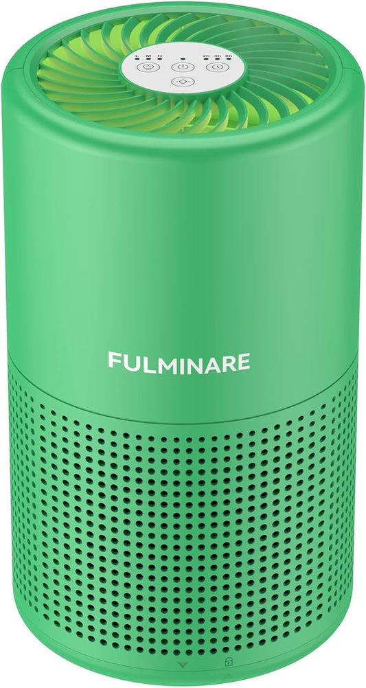 FULMINARE Air Purifiers for Home Bedroom H13 HEPA Air Purifier, 3 Speeds, Timer, 24dB, Small Mini Air Purifier with Night Light, Mint Green