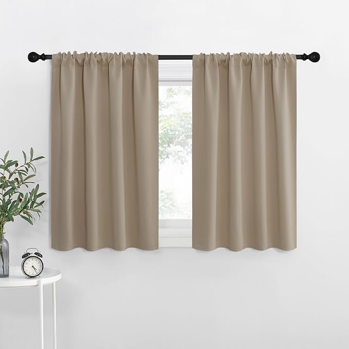 NICETOWN RV Blackout Curtains for Camper Windows, Kitchen Curtains, Short