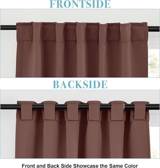 RYB HOME Blackout Curtains for Bedroom, Small Windows Shades Thermal Insulating