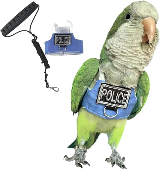 Bird Flight Harness Vest, Parrot Flight Suit with Leash, Bird Flying Clothes with Rope and Handle for Outdoor Activities (with Leash,Lorikeet)
