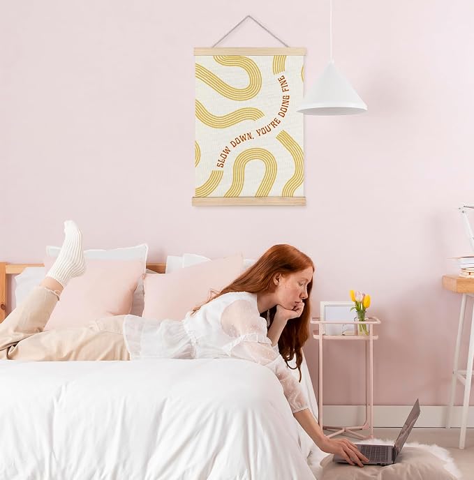Yomisex Yellow Slow Down You're Doing Fine Inspirational Wall Art Poster