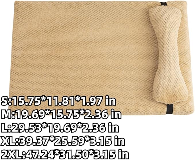 Dog Bed for Small Medium Large Dogs, Dog Mattress with Removable Pillow for Crate Kennel, Sofa Dog Bed, Super Soft Pet Bed for Dogs and Cats, Pet Beds & Furniture (Light Grey,X-Large)