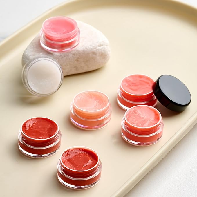 50 Pack 3 Gram Sample Containers with Lids, Small Plastic Cosmetic Jars, Makeup Travel Container Jar for Cream, Bead, Eye Shadow, Jewelry, Lotions, Powders, Glitters Lip Gloss with Labels,Spatulas