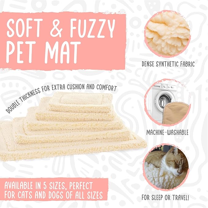 HuggleHounds Mat Cat & Dog Bed - Crate Pads for Dog Cages, Machine Washable Kennel Bed for Sleeping, Medium & Large Size Breeds - Large, 26" x 42"
