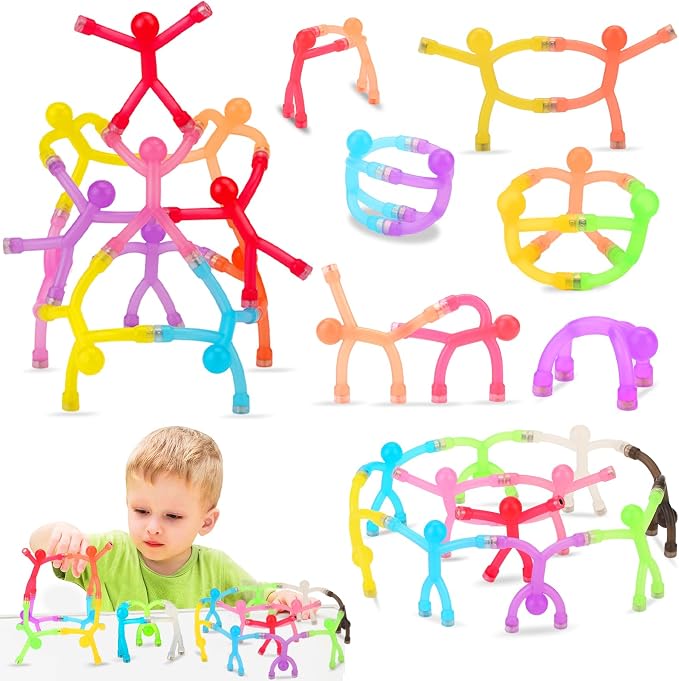 48pcs Magnetic People Figures for Kids 3-8 Travel STEM Fidget Toy | Safe ASTM-certified, Quiet Play for Airplane Car Trips Restaurant, Develops Creativity for Classroom Rewards Stocking Stuffer