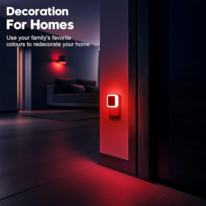 Sujeet Red Night Light, Night Lights Plug into Wall 4-Pack, Nightlight Plug in