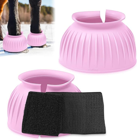 Abbylike Bell Boots for Horses 1 Pair/2 Pair Available, Protect Against Hoof Impact Trauma, Rubber Bell Boots Horse Care for Turnout, No Rub Design Wrap Hook and Loop