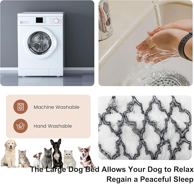 Dog Crate Mat, Dog Bed for Large Dogs, Comfy Fluffy Kennel Pad Anti-Slip for Dog beds & Furniture, Quilted Dog Bed for Pets for Medium/Small Dogs Cats (Color : A 2, Size : 20x14.9)