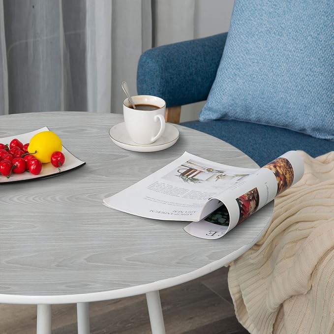 practicalWs 17.7"×393.7" Grey Wood Contact Paper, Waterproof Gray Wallpaper