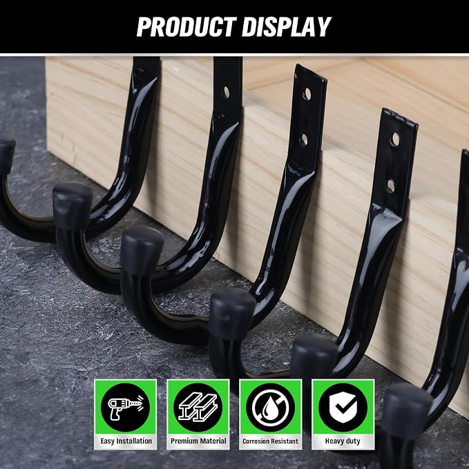Heavy Duty Garage Storage Hooks, 6-piece Bike Hooks