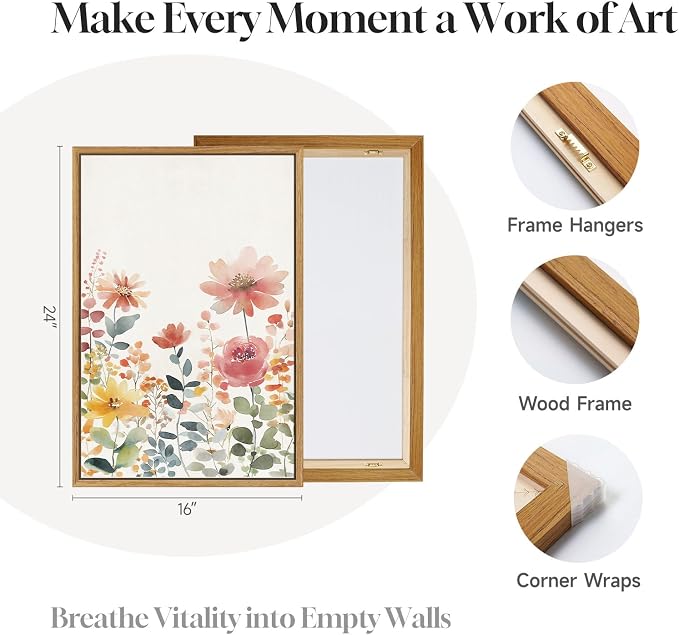 Framed Watercolor Floral Wall Art