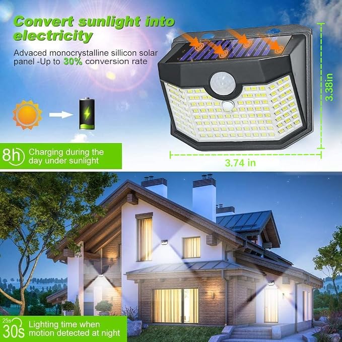 HMCITY 120 LED Outdoor Solar Lights