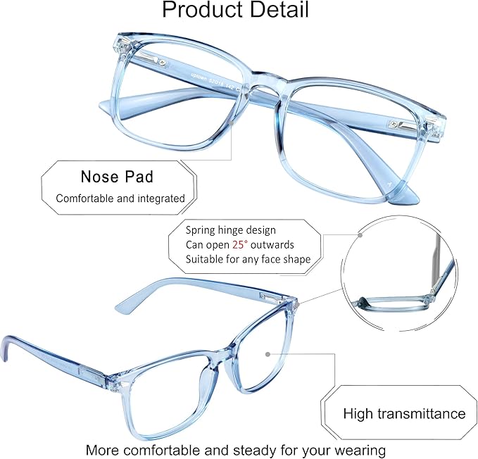 YEIN Bifocal Reading Glasses with Blue Light Blocking Lenses, Bifocal Reader for Women and Men, Vintage Square frame with Spring Hinge (+0.00/+1.50 magnification)