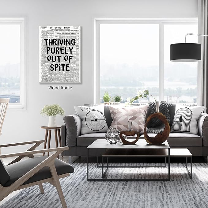 Black And White Newspaper Poster Fashion Fun Motivational Quote Wall Art
