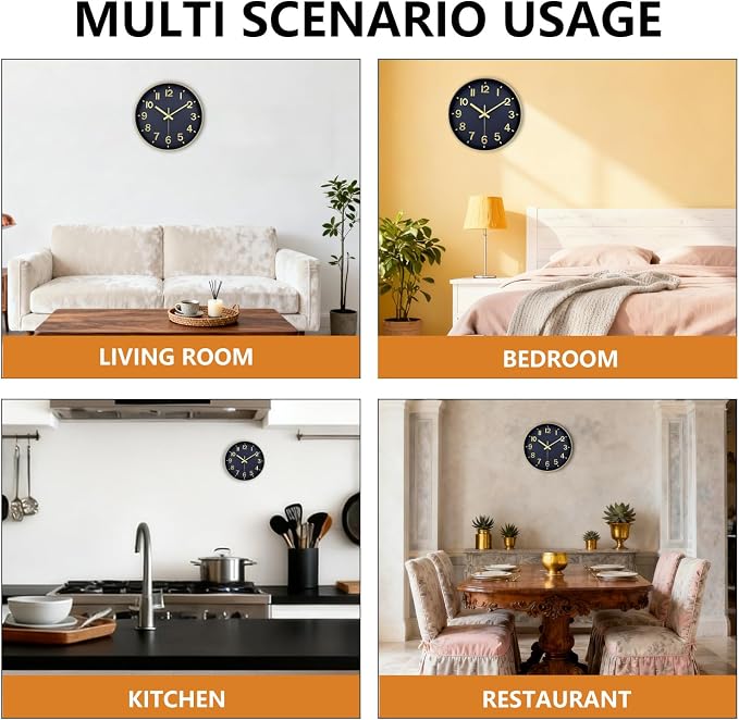 Wall Clocks Battery Operated, 12Inch Non Ticking Digital Wall Clock, Silent