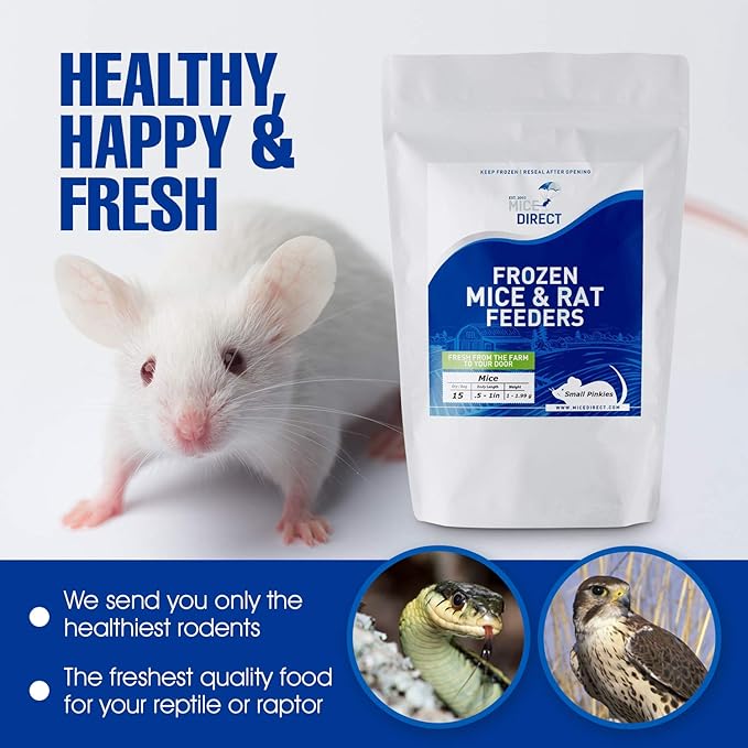 MiceDirect Frozen Mice Combo Pack of 40 Small Pinkies & 40 Pinkies Feeder Mice - Food for Corn Snakes, Ball Pythons, Lizards – 40 Ounce (Pack of 80)