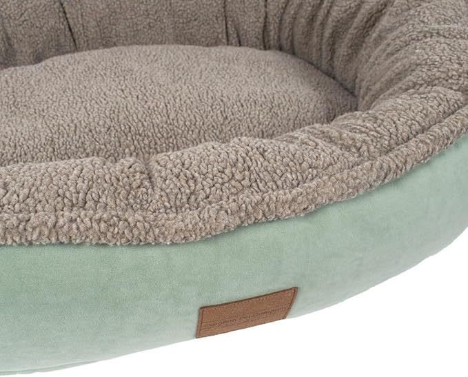 CAROLINA PET COMPANY Microfiber & Tipped Berber Comfy Cup Dog Bed - Blue, L