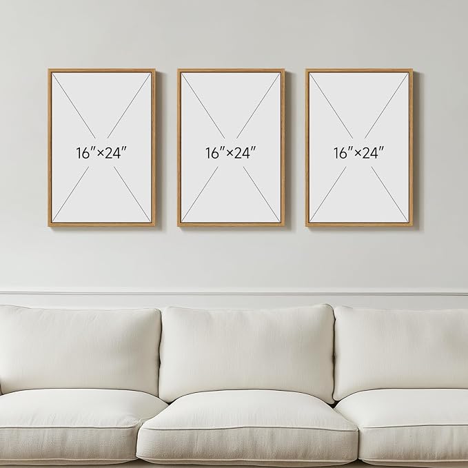 Framed Christian Wall Art Set of 3, Neutral Beige Psalm Scripture Canvas Prints