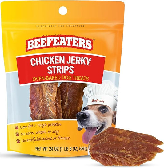 Beefeaters Chicken Jerky Strips for Dogs – Dog Treat. 100% Real Chicken Breast, Grain-Free, No Additives, Perfect for Training & Healthy Growth, Allergy-Friendly