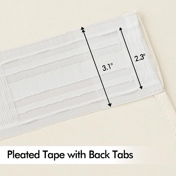 MIULEE Birch Back Tab Blackout Curtains 72 Inches Long 2 Panels Set