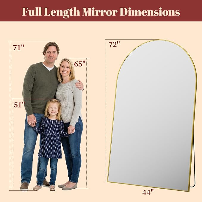 Suidia 72"x44" Arched Full Length Mirror