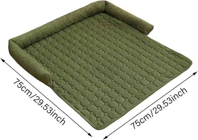 Pet Couch Covers for Sofa, 29" L × 29" W Calming Dog Bed Fluffy Dog Plush Mat for Furniture Protector with Bolster, Washable Removable Couch Cover for Small, Medium, Large Dogs and Cats (Grey)