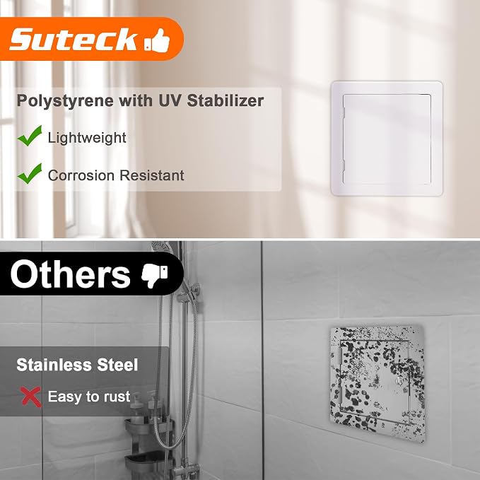 Suteck Plastic Access Panel for Drywall Ceiling 8 x 8 Inch Reinforced Plumbing