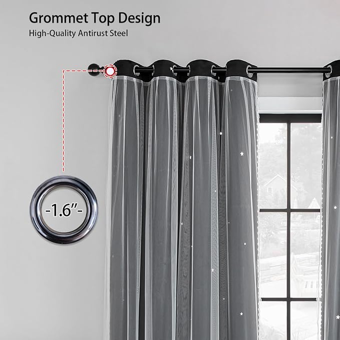 XiDi Room Darkening Curtains 84 inches Long, Unicorn Curtains