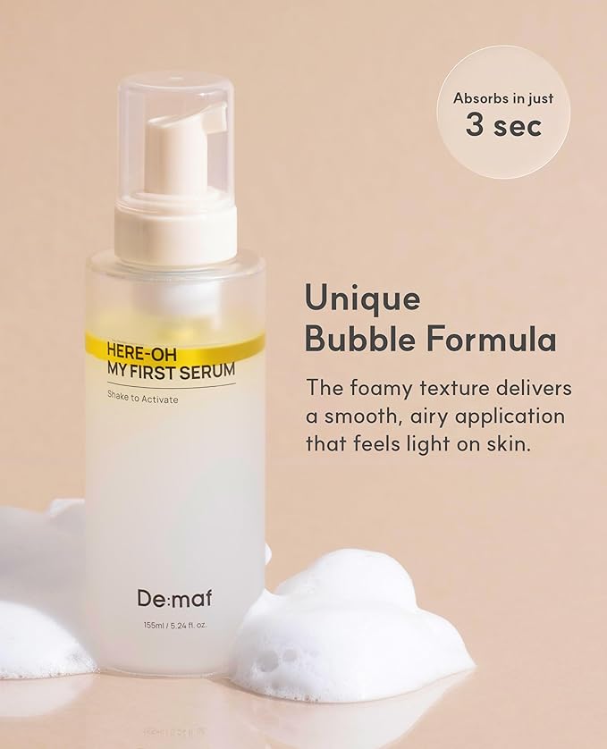 Here-Oh My First Hydrating Serum with Hyaluronic Acid | Facial Serum for Glowing Skin & Skin Barrier Repair | Korean Serum for Dry Skin & Sensitive Skin (1.69 fl oz)
