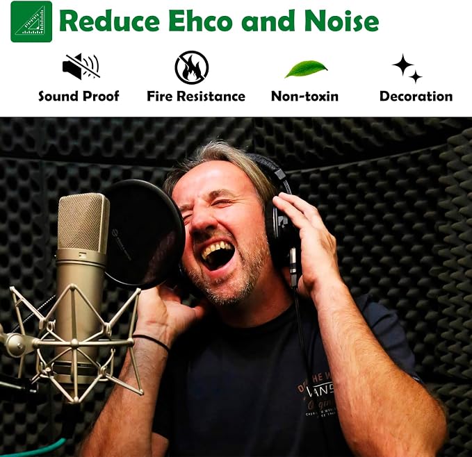 6 Pack 1.5"X12"X12" Acoustic Foam, Sound Proof Egg Crate Foam, Upgraded