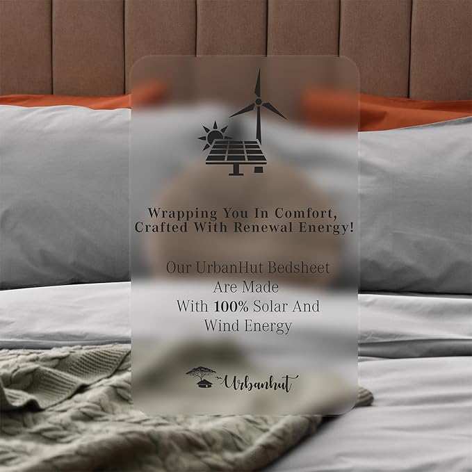 URBANHUT 1000 Thread Count Egyptian Cotton Sheets Queen Size, Breathable Long Staple, 4 Pc Bed Sheet Sets, Luxury Hotel Sateen Sheets Fits 16" Deep Pocket - Silver Grey
