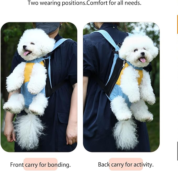 Lightweight Pet Backpack Carrier for Small Dogs & Cats - Easy-Fit Adjustable Straps, Basic Legs-Out Design, Durable for Daily Use (Fits Pets Under 15lb) (Red-White Color-Blocked, XX-Large)