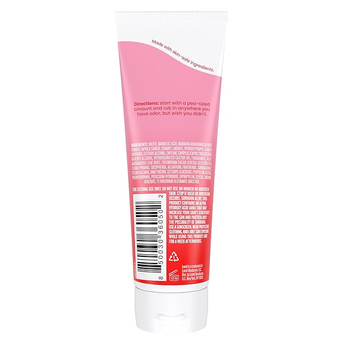 Lume Whole Body Deodorant - Invisible Cream Tube - 72 Hour Odor Control - Aluminum Free, Baking Soda Free, Skin Safe - 3.0 ounce (Peony Rose)