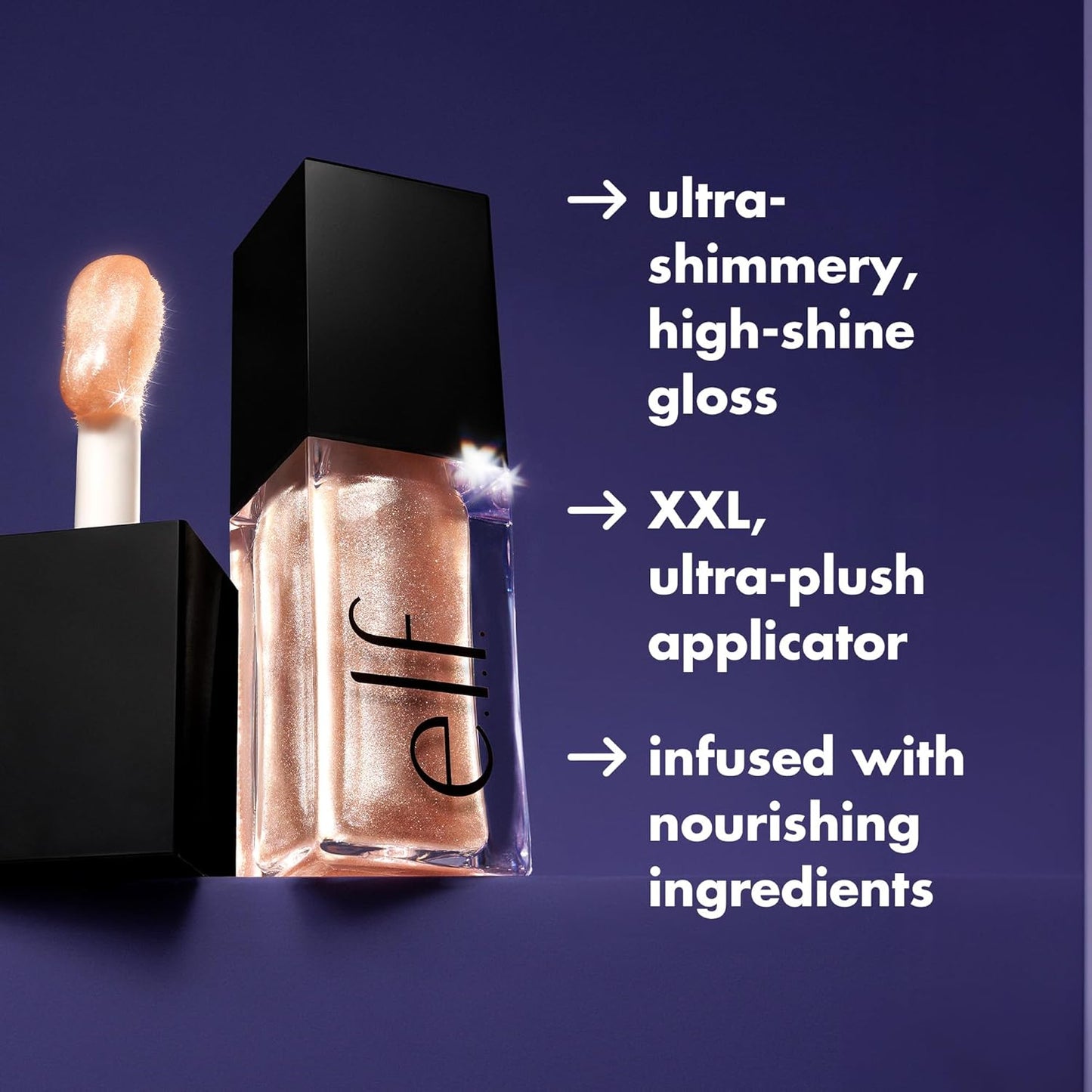 e.l.f. Glow Reviver Lip Oil, Nourishing and Hydrating with High-Shine Glimmer Finish & Sheer Wash Of Color, Minty Scent, Non-Sticky, Vegan & Cruelty-free, Citrine Gleam