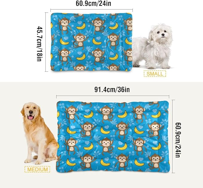 Pet Bed Monkey Banana Dog Bed Mat Absorbing Non Slip Pad Pet Sleeping Mat for Small, Medium, and Large Dogs Puppy Cat 36 in x 24 in