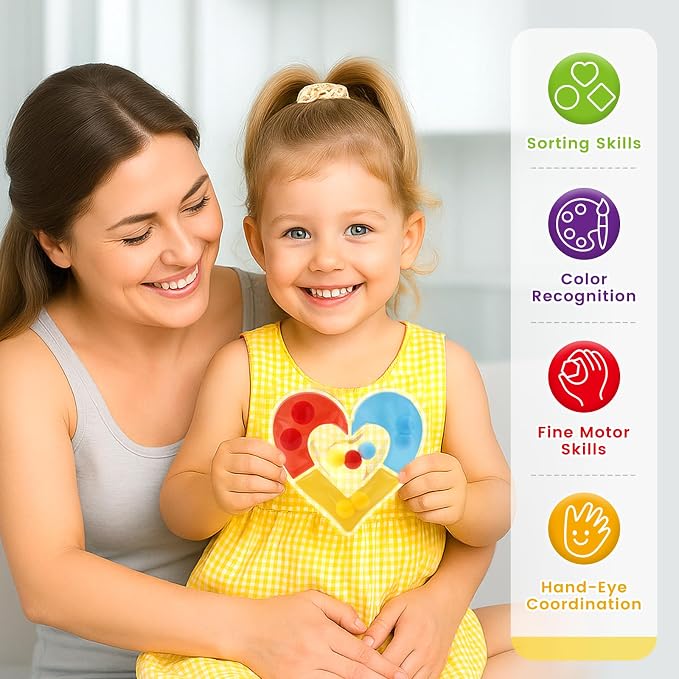 LovesTown 6-Pack Color Sorting Toys, Shape Matching Game for Kids | Sensory Fidget Toys For Color Shape Recognition, Fine Motor Skills, Hand-Eye Coordination, Travel Essential, Goodie Bags