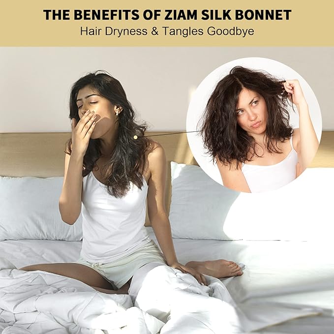 ZIMASILK 22 Momme 100% Mulberry Silk Bonnet for Sleeping & Women Hair Care, Highest Grade 6A Silk Hair wrap for Sleeping with Premium Elastic Stay On Head (1Pc, Light Grey)