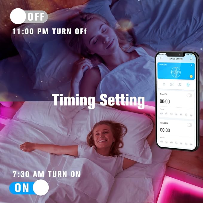 DAYBETTER LED Strip Lights 200 ft, Smart App Control Lighting Bedroom Rome Decor