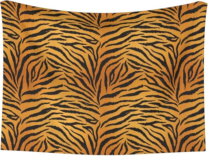 Pet Blanket for Travel and Home, Animal Print Tiger Black Gold, Reversible Plush Dot Design with Soft Grip Texture on One Side Perfect for Car Seats Moving Vehicles