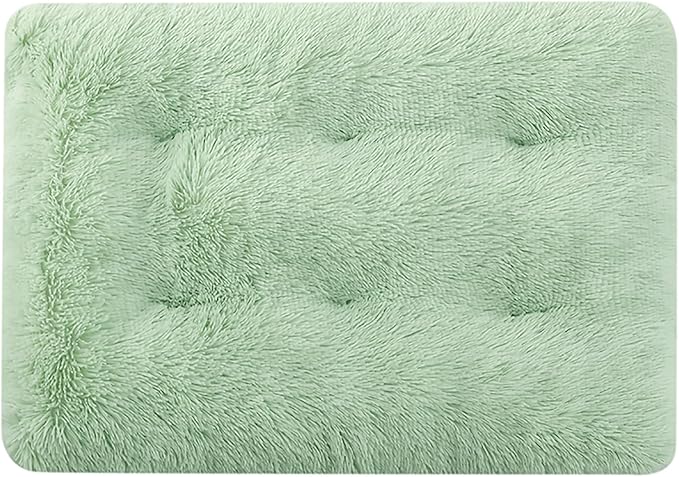 Dog Crate Mat, Dog Bed for Large Dogs, Comfy Fluffy Kennel Pad Anti-Slip for Dog beds & Furniture, Quilted Dog Bed for Pets for Medium/Small Dogs Cats (Color : Green 1, Size : 16.9x11)