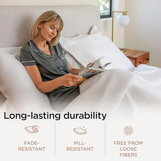 Threadmill Luxury 800 Thread Count King 100% Cotton Sheets - Hotel White Sateen Weave Bed-Sheets, Better Than Egyptian Cotton, 4 Pc Solid Soft Bed Set, Fits 16" Deep Pocket