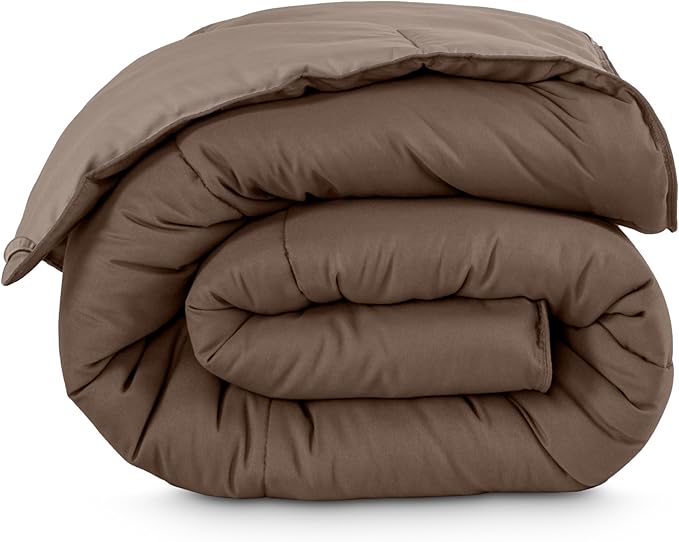 Bare Home Full Comforter - Reversible Colors - Goose Down Alternative - Ultra-Soft - Premium 1800 Series - All Season Warmth - Bedding Comforter (Full, Cocoa/Taupe)