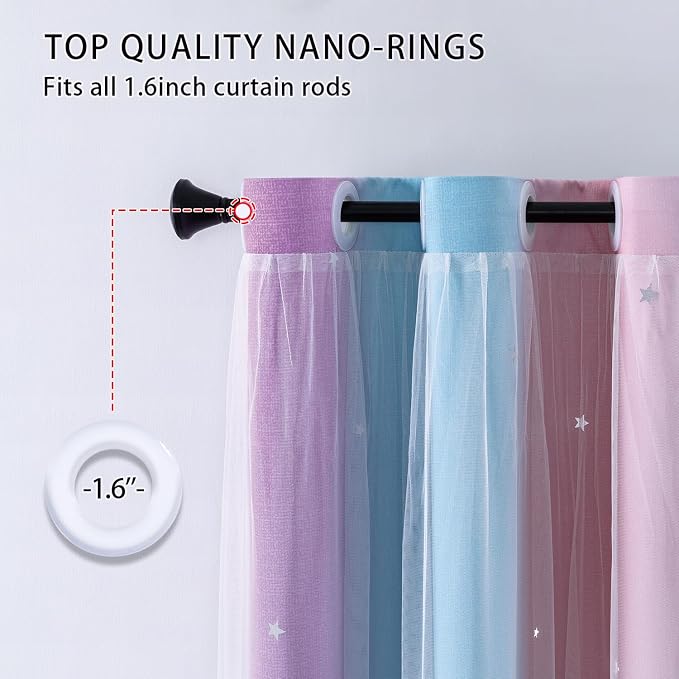 XiDi Purple Curtains for Bedroom, Curtain for Kids Room