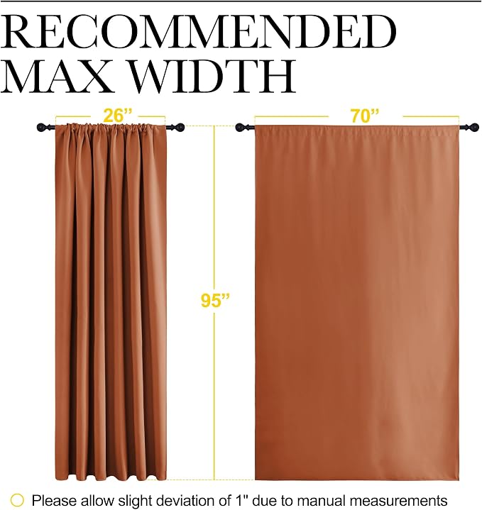 NICETOWN 2 Panels Blackout Curtains, Rod Pocket Thermal Insulated Drapess