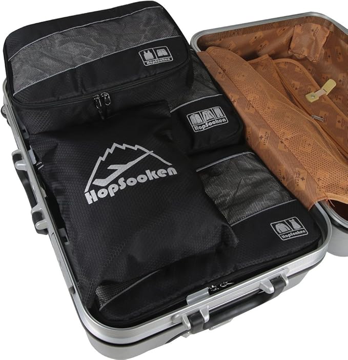 5 Set Packing Cubes for Travel Large Suitcase Luggage Organizer Bags Travel Accessories Vacation 4 Cubes 1 Laundry Pouch Bag