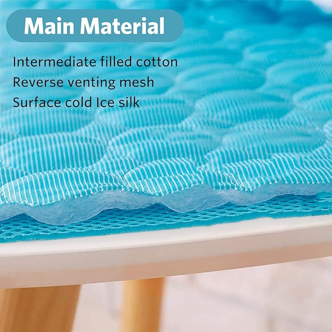 SHEJIZE Dog Cooling Mat Dog Cooling Pad Self Cooling Blanket, Washable Cooling Mat for Dogs, Pet Cooling Mat Keeps Pets Cool in Summer Heat, Resuable Fabric Cooling Mat (Blue, 15x20inch)