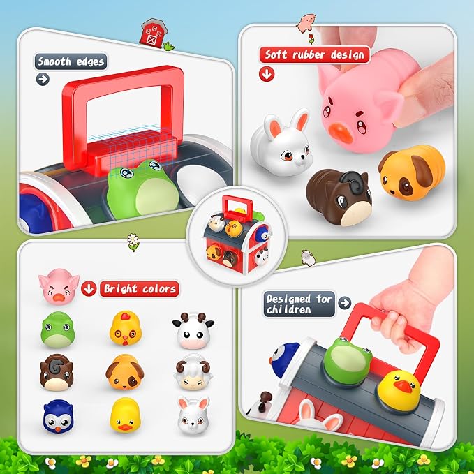 1-6 Year Old Girl Gifts, Animal Farm Montessori Toys for 1-5 Year Old Toddler Boy Toys 2-3 Farm Animals for Toddlers 1-3 Animal Toys Toddler Girl Toys Sensory Birthday Gifts for Girls